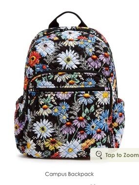 Vera Bradley Cotton Campus Backpack NWT Daisies